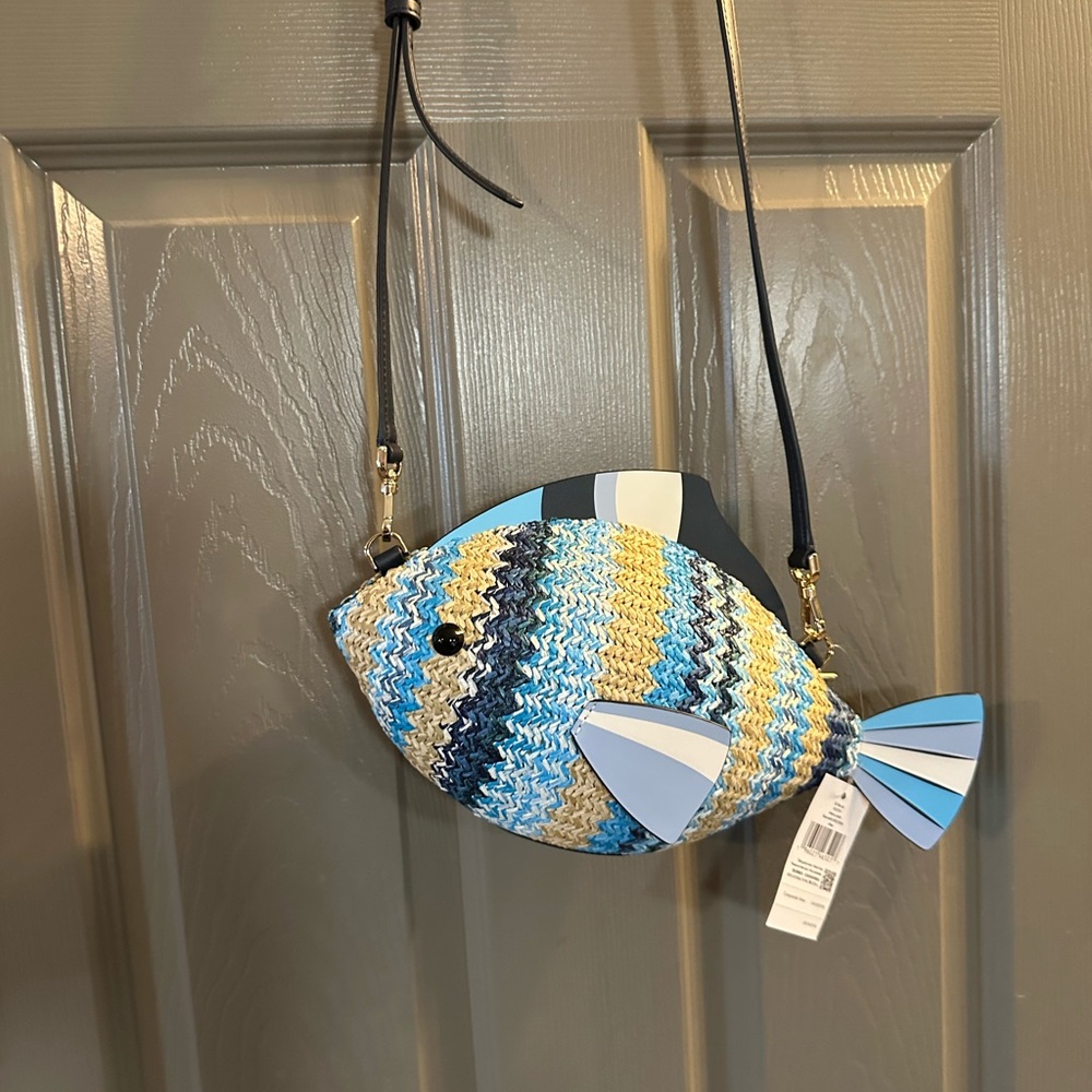 Kate Spade Blue and Yellow Fish-Shaped Bag